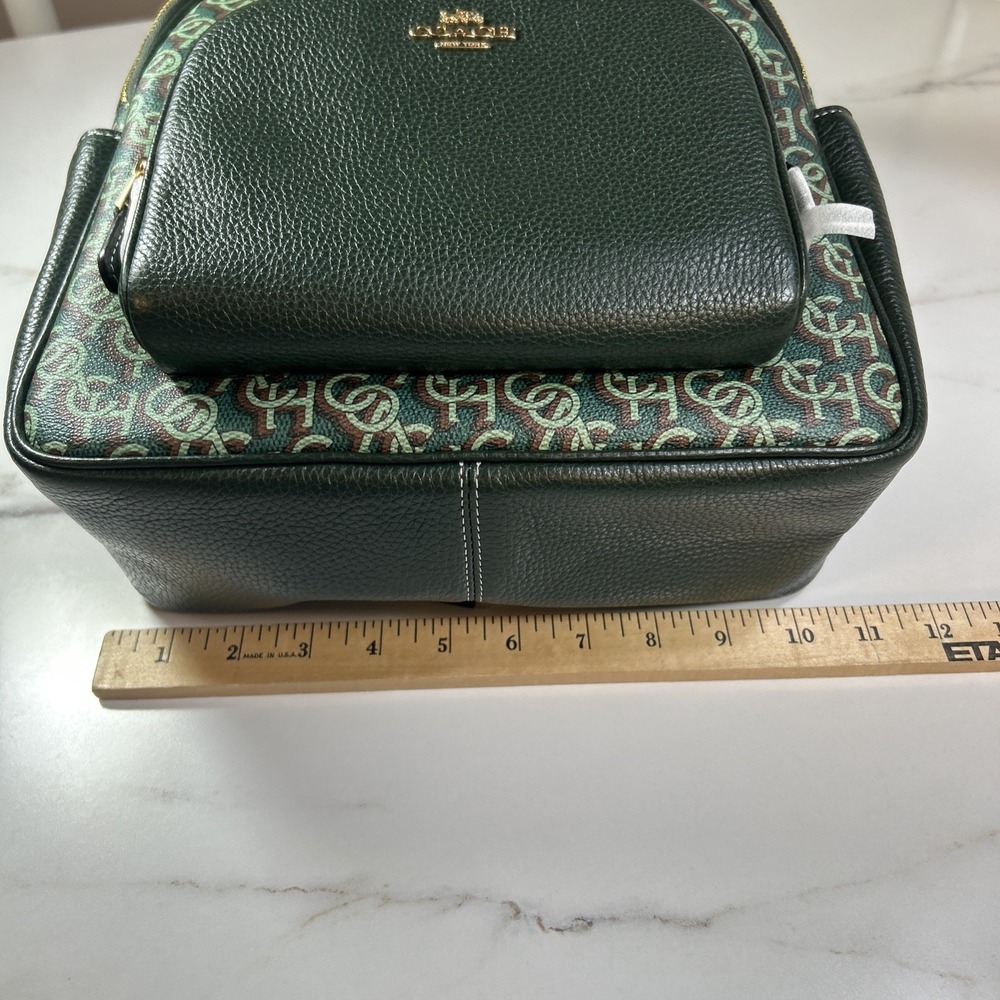NWT Coach Court Backpack With Coach Monogram Print CF344 Black / Green - Picture 10 of 12